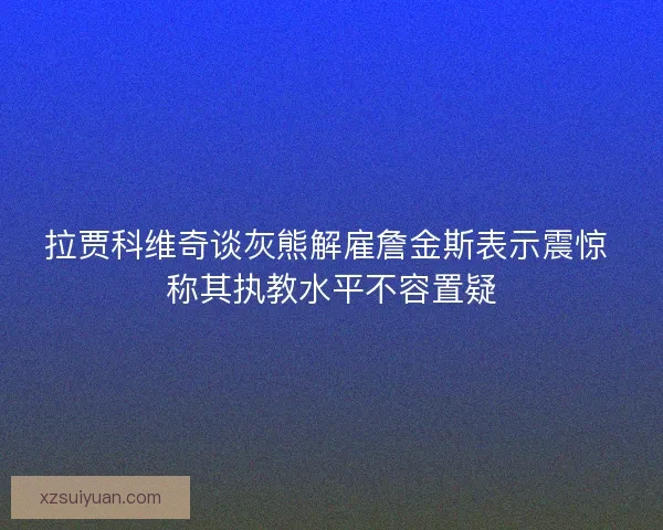 拉贾科维奇谈灰熊解雇詹金斯表示震惊 称其执教水平不容置疑